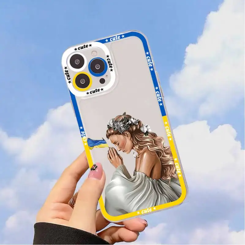 Ukraine Flag Pattern Phone Case for iPhone 11 12 13 Mini Pro Max 14 Pro Max Case shell