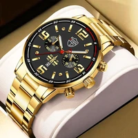 2022 fashion mens watches for men luxury gold stainless steel quartz wristwatch luminous clock man sports casual leather watch