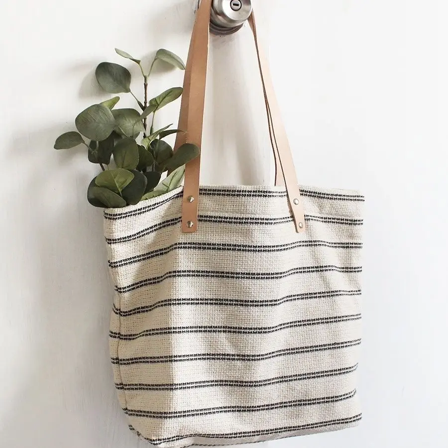 

Женские сумки, дизайн 2023, женская сумка через плечо, искусство Harajuku, хлопок и конопля, полосатая большая сумка, шикарная сумка для покупок, сумка-тоут