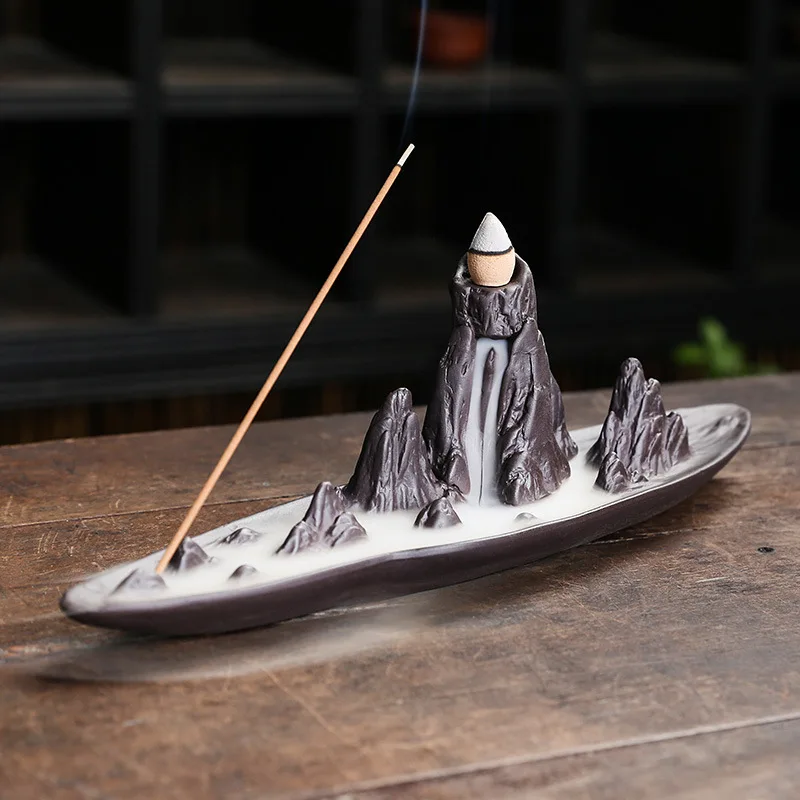 

1 шт., керамическая подставка для благовоний с изображением пейзажа и гор