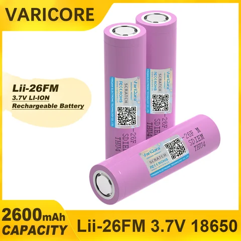 Литий-ионная батарея VariCore 18650, 3,7 В, 2600 мАч
