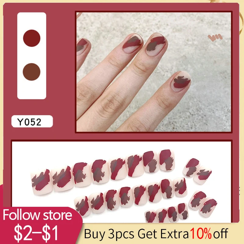 

24pcs Short Square Fake Nails Summer Colorful French False Nail DIY Detachable Ballerina Full Cover Nails Tips Manicure Decorate