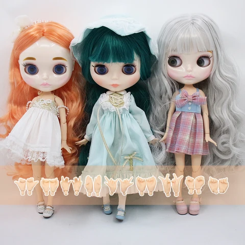 Blyth Doll ICY DBS 1/6 Joint Body 30CM - Модная кукла с блестящим лицом и дополнительными руками — изображение товара