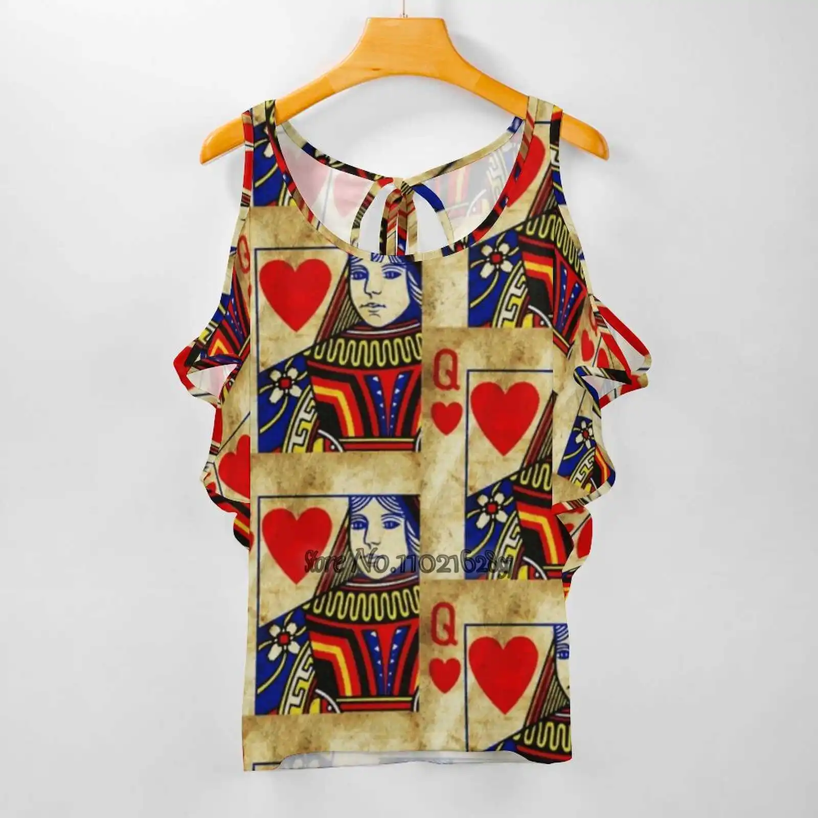 

Женская футболка в винтажном стиле с принтом «Queen Of Hearts»