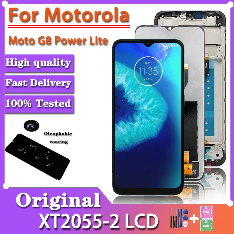 ЖК-дисплей 6,5 'для Motorola Moto G8 Power Lite, сенсорный экран с цифровым преобразователем в сборе для Moto G8 Power Lite, зеркальный экран