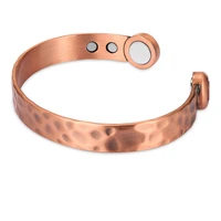 pure copper 6 magnetics bracelet arthritis pain relief carpal tunnel magnetic therapy adjustable wide copper cuff bracelet
