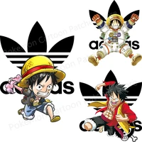 anime one piece luffy iron on transfers for clothing heat transfer patch clothes hoodies thermo stripes stickers for boy patch
