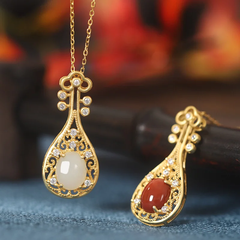 

Лидер продаж, подвеска из натурального нефрита с инкрустацией гуфа ручной работы, модные ювелирные изделия для мужчин и женщин, подарки на у...