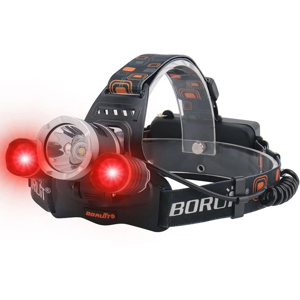 

BORUiT RJ-3000 Белый и красный налобный фонарь