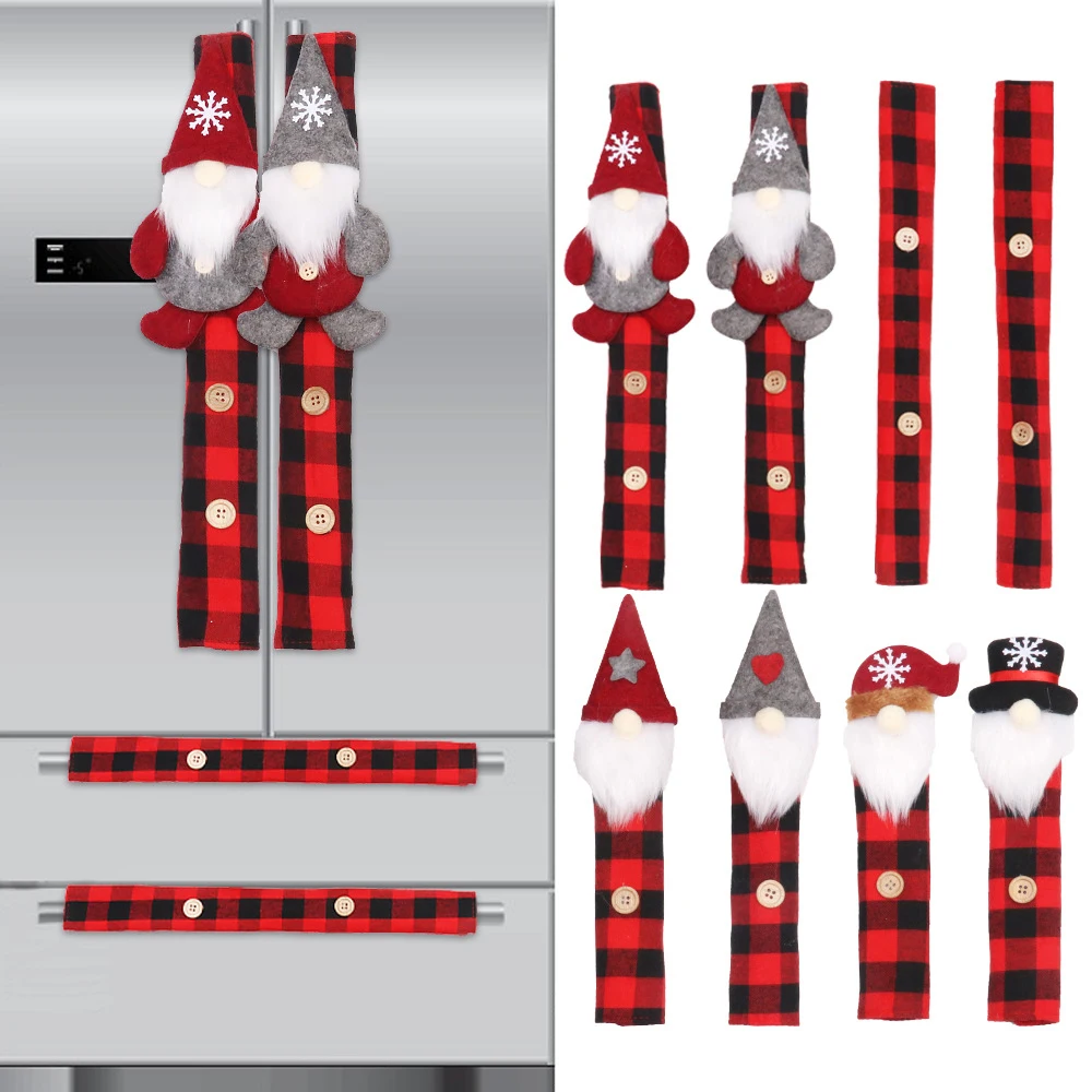 

LUCIDDREAM 8 шт./компл. Рождественские решетчатые бытовые перчатки с ручкой для холодильника , креативные милые рождественские украшения, праздничные принадлежности