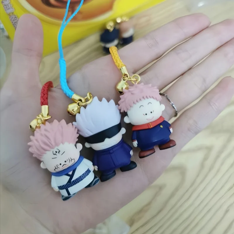 Фото Jujutsu Kaisen Anmie Фигурка Itadori Yuji Gojo Satoru Сумка Брелок Модель Игрушки Гашапон Персонаж Колокольчик Орнамент Сюрприз Рождественский Подарок №1