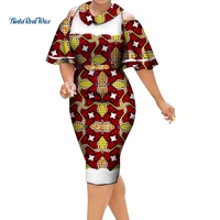 african dresses for women bazin riche sexy ruffles sleeve dress dashiki plus size traditional african women clothing wy5149