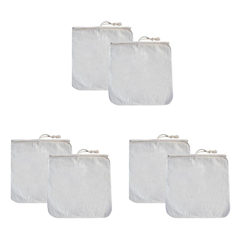 

6 Pack Organic Reusable Cold Coffee Brew Filters Bag,12 Inch Wine Brewing Filters Eco-Friendly Mesh Cotton Toddy Filter