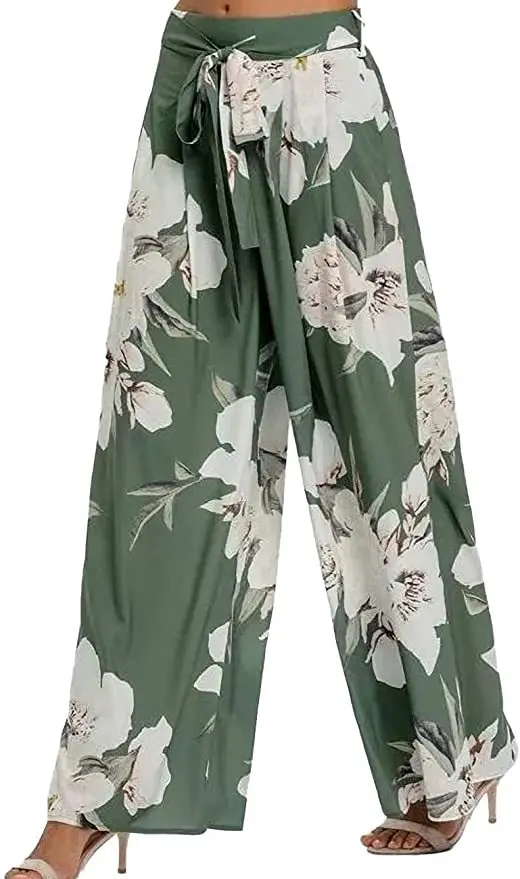 

Women's Pants Printed Wide Leg Casual Flowy with Pockets