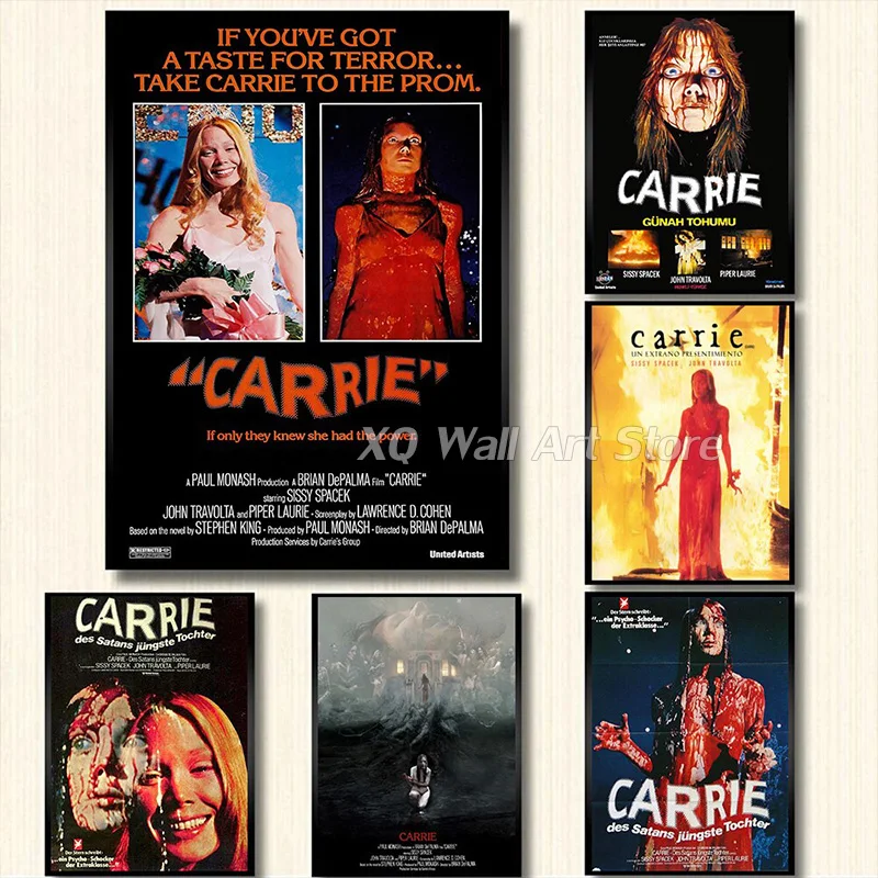 

Classic 70s Horror Movie Carrie Retro Film Poster HD Printed Wall Art Pictures Canvas Painting Home Interior Decor
