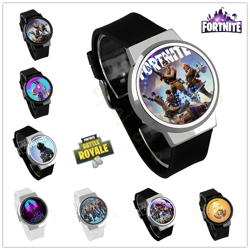 

Fortnite Watch LED Luminous Touch Creative Electronic Student White Black Battle Royale Cool Watch for Kid Birthday Gifts