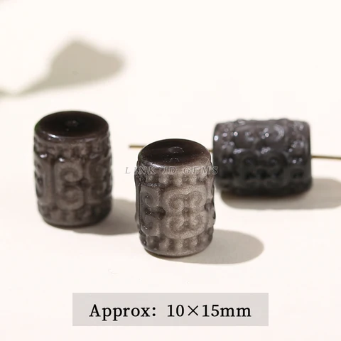 Серебряный обсидиановый бисер для ювелирных изделий