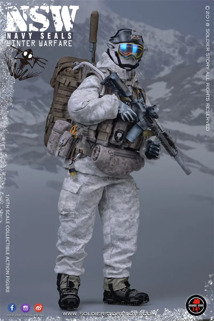 

SoldierStory SS109 1/6 US Navy SEAL Special Forces Snow Field Accurate Marksman 12-inch action figure mode toy gift collection