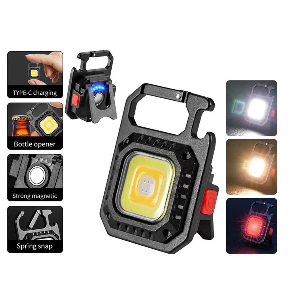 

4pcs/8pcs LED COB Mini Torch 500 Lumens 7 Light Modes Bright USB Rechargeable Flashlights Lamp For Fishing Camping Repairing