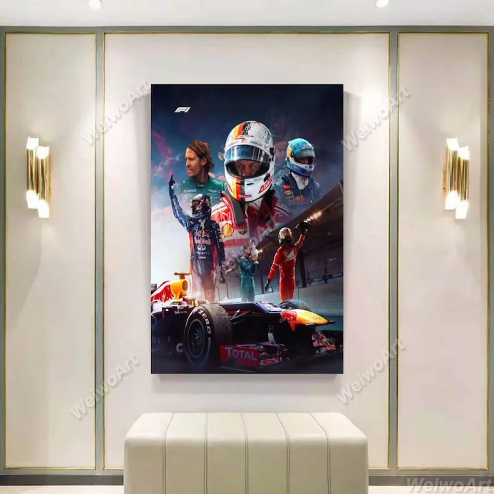 Себастьян _ vettel F1 постеры чемпиона Формула 1 Легенда Печать на холсте картина