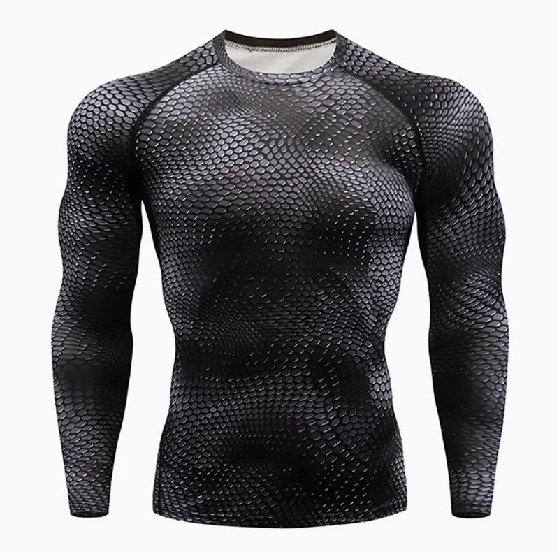 Enlarge Dry Fit Men'S High Quality Outdoor Training T-Shirt Fitness Gym Jogging Running Sweatshirt Compression Tight Elastic Breathable