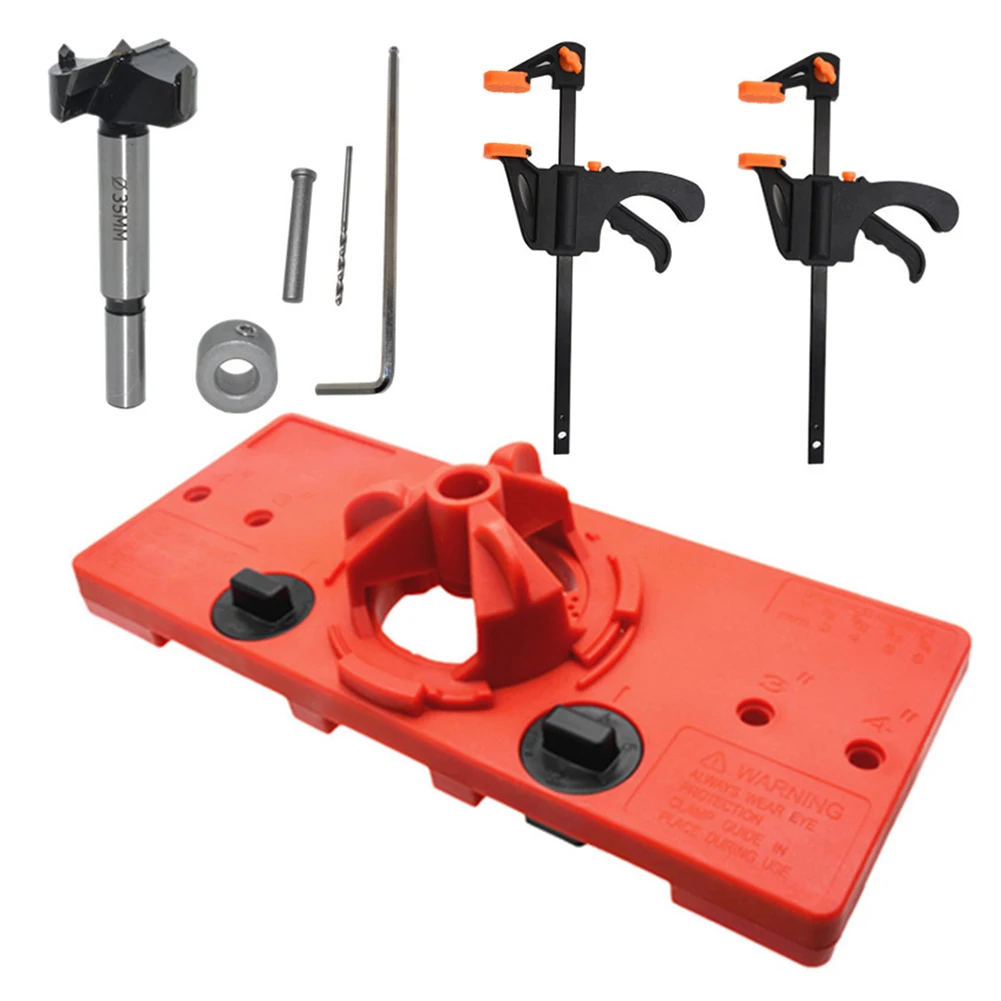 

35mm Woodworking Hinge Hole Drilling Tool Set Carpenter Hinge Hole Opening Guide DIY Carpenter Woodworking Accessories