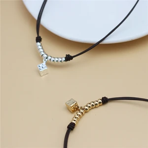 Anslow Fashion Jewelry New Design Short Choker Cube Pendant Handamde DIY Charms Necklace For Best Friend Gifts Dropping