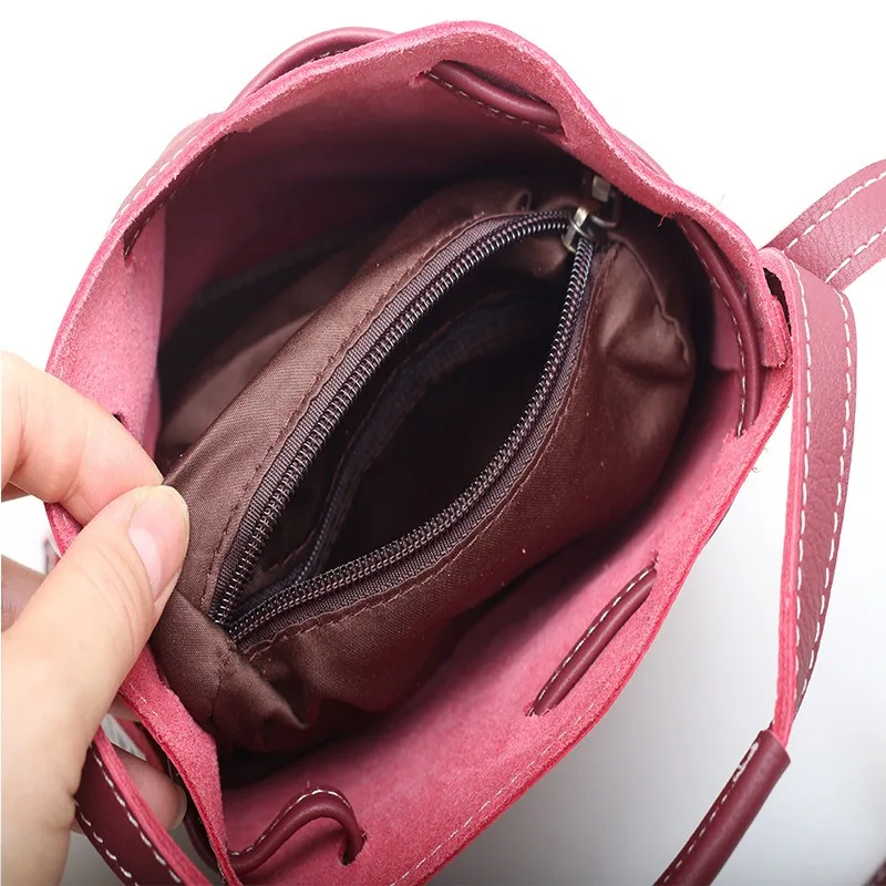 Zency 100% натуральная кожа маленькая женская сумка на плечо кошелек с верхней ручкой