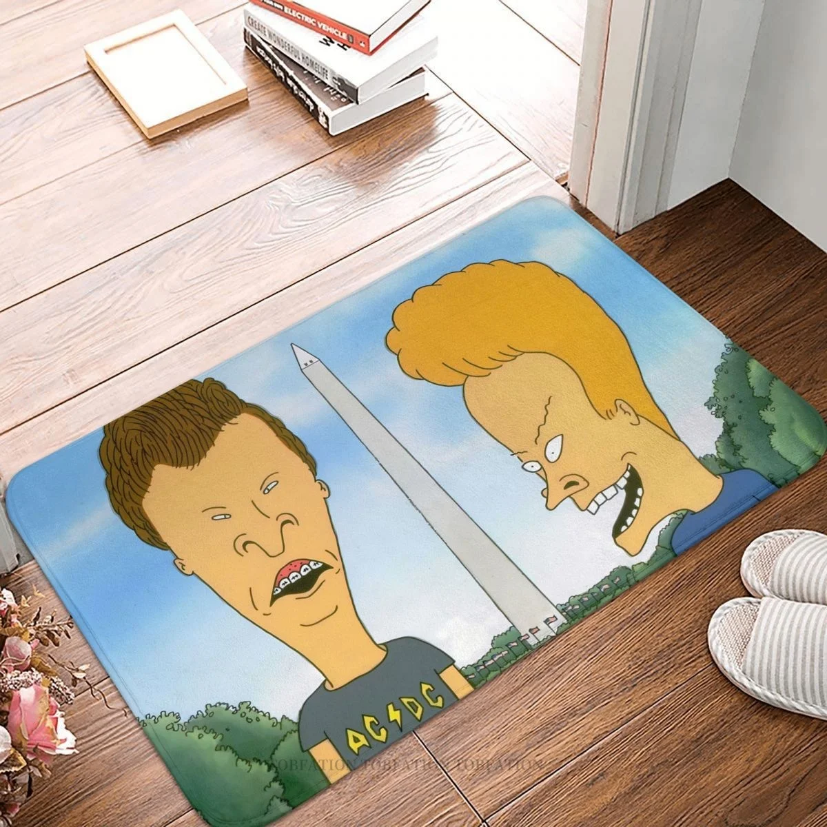

Beavis and Butthead Funny Sarcastic Cartoon Anti-Slip Doormat Bath Mat Tourist Attractions Carpet Entrance Door Rug Home Decor