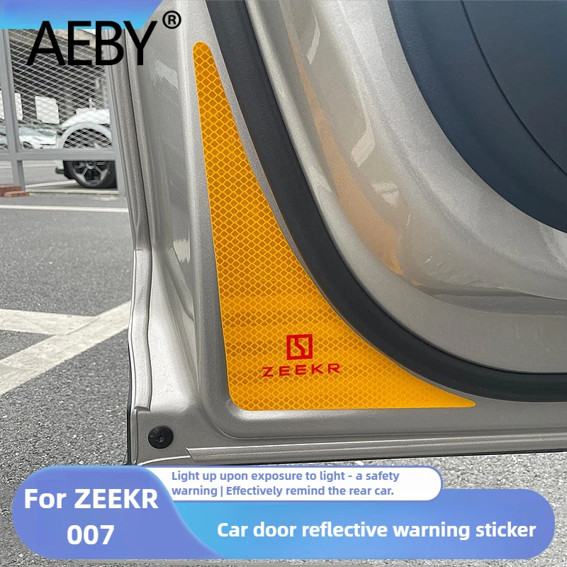 Фото AEBY для ZEEKR 007 2024 2025 светоотражающая наклейка на дверь автомобиля, предупреждающая полоса безопасности для предотвращения столкновений, защитная пленка для ночного видения №1