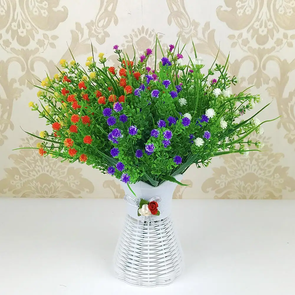 

32cm Artificial Flowers Fake Gypsophila 5 Branches Small Leaves Green Plant Home Garden Decor Wedding Party Decoration