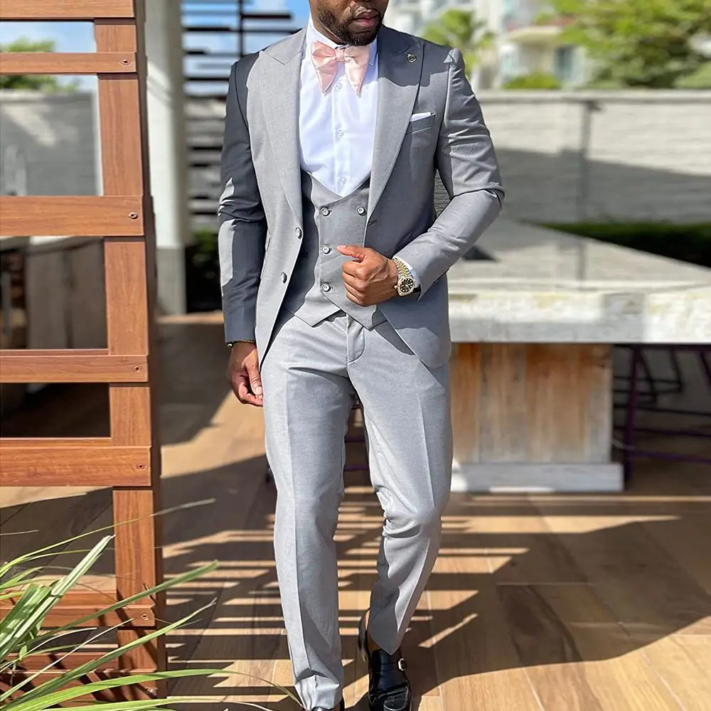 

2023 Latest Coat Pant Designs Men Suit Prom Tuxedo Slim Fit 3 Piece Groom Wedding Suits For Men Custom Blazer Vest Pants