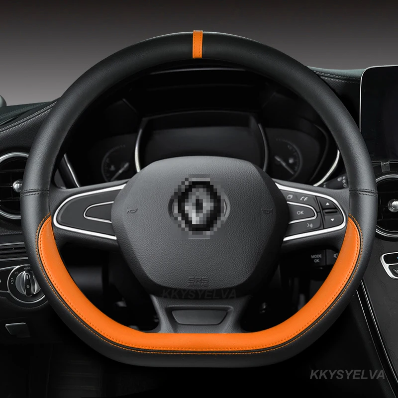 

PU Leather Car Steering Wheel Cover For Renault Captur Duster Megane 2/3 Clio Logan Laguna 2 Kadjar Scenic 2 Auto accessories