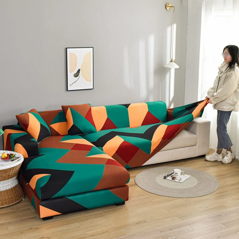 

Эластичный чехол для дивана с принтом Санта-Клауса, полотенце для дивана, L-образные Чехлы для гостиной, декор чехол для секционного дивана 1/...