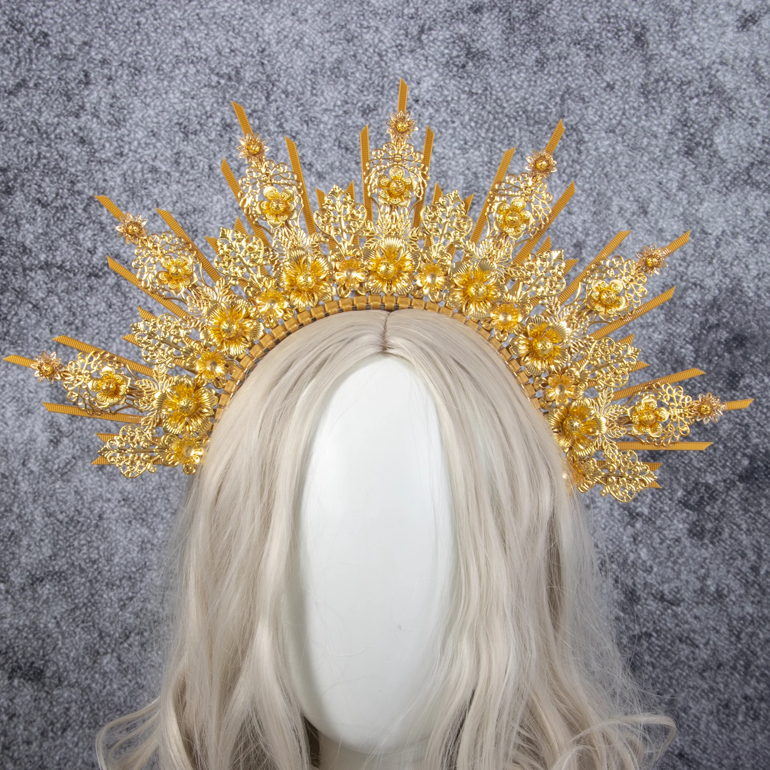 DIY Halo Crown Sunburst Spike Crown Headpiece Mary Headband Women's Halloween Party Accessories DIY Jewelry Package