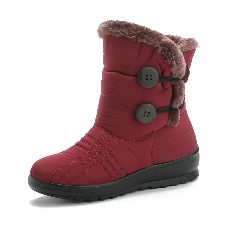 

Женские ботинки на нескользящей подошве, теплые ботинки на меху для снежной погоды, сохраняющие тепло ботильоны, Размеры 35-42