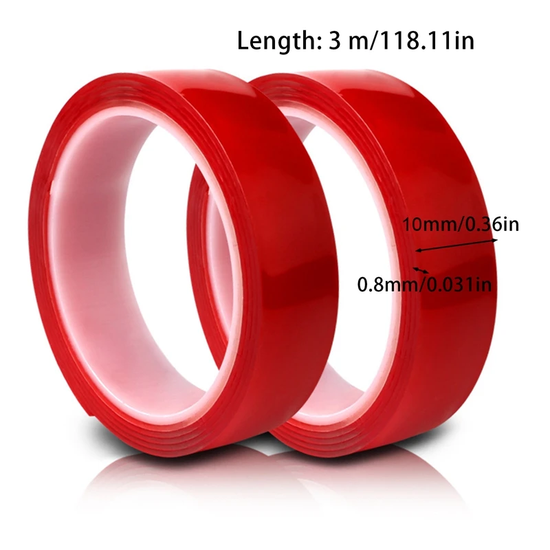 

10mm*3m Adhesive Tape Transparent Silicone Double Sided Tape No Traces Sticker For Car High Strength Adhesive Sticker Tape