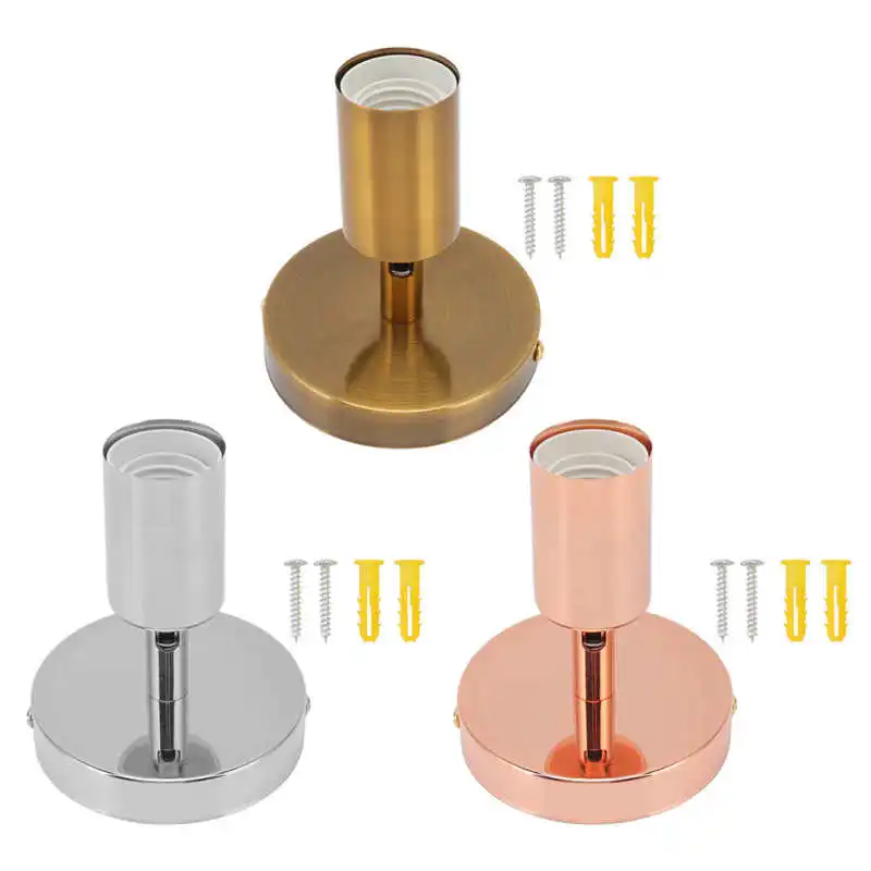 

Decoration Bulb Socket Wall Bulb Holder 85-265V Brushed 180 Degrees Adjustable Easy To Install Glossy Surface with Screw for E27