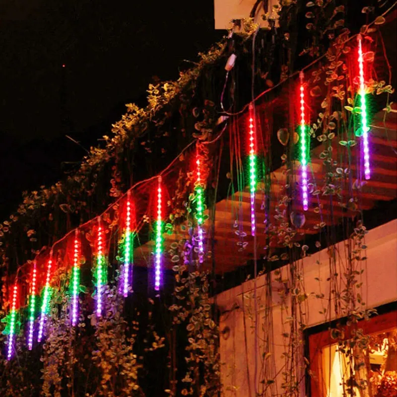 

8 Tubes LED Meteor Shower Solar String Lights Waterproof Fairy Garden Decor Outdoor Street Garland Christmas Tree Decoration New