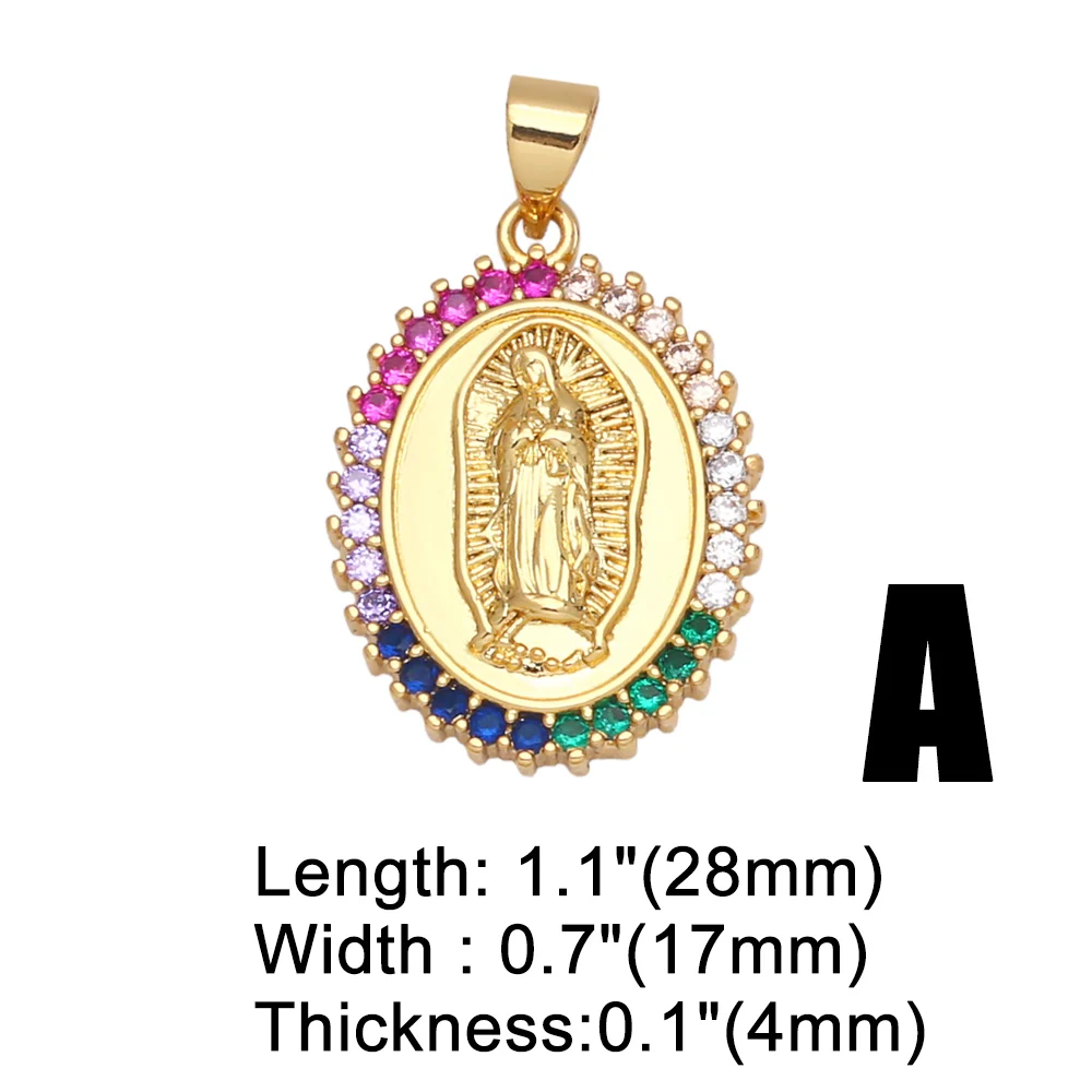 Подвески OCESRIO Rainbow Virgen de la Caridad del Cobre с золотым покрытием медный циркон