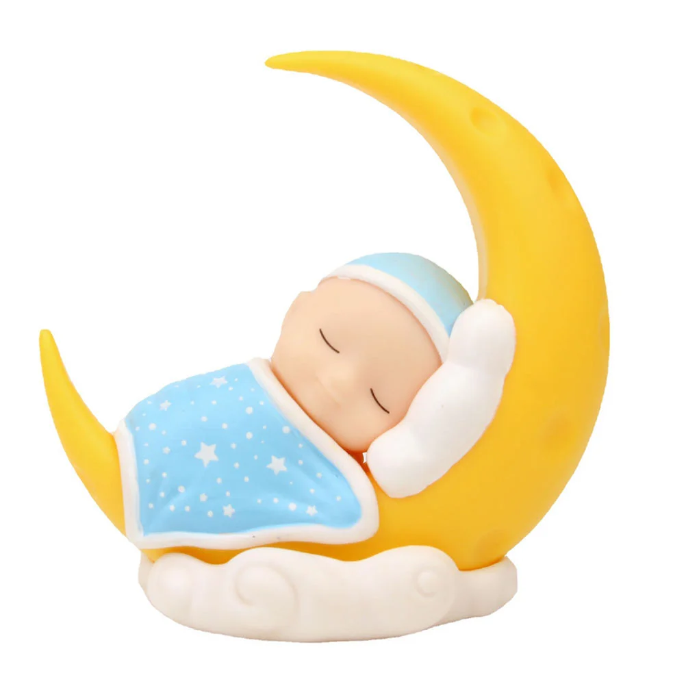 

Baby Shower Figurines Cupcake Ornament Mini Decorating Moon Birthday Toppers Supplies Kids