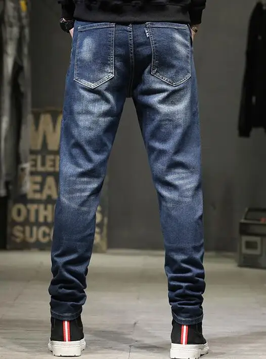 Ink Printing Jeans Straight Men's Jeans Male Hip-Hop Trousers Loose Patchwork Jeans Loose Baggy Jeans