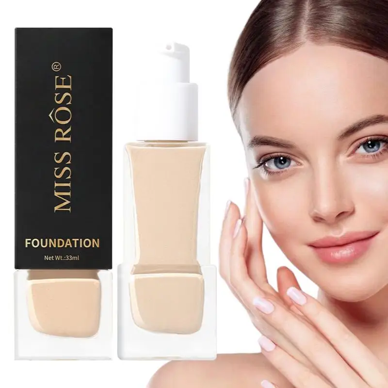 

Clean Makeup Foundation 33ml Soft Matte Liquid Full Coverage Face Foundation Oil Control 24HR Waterproof Concealer Foundation