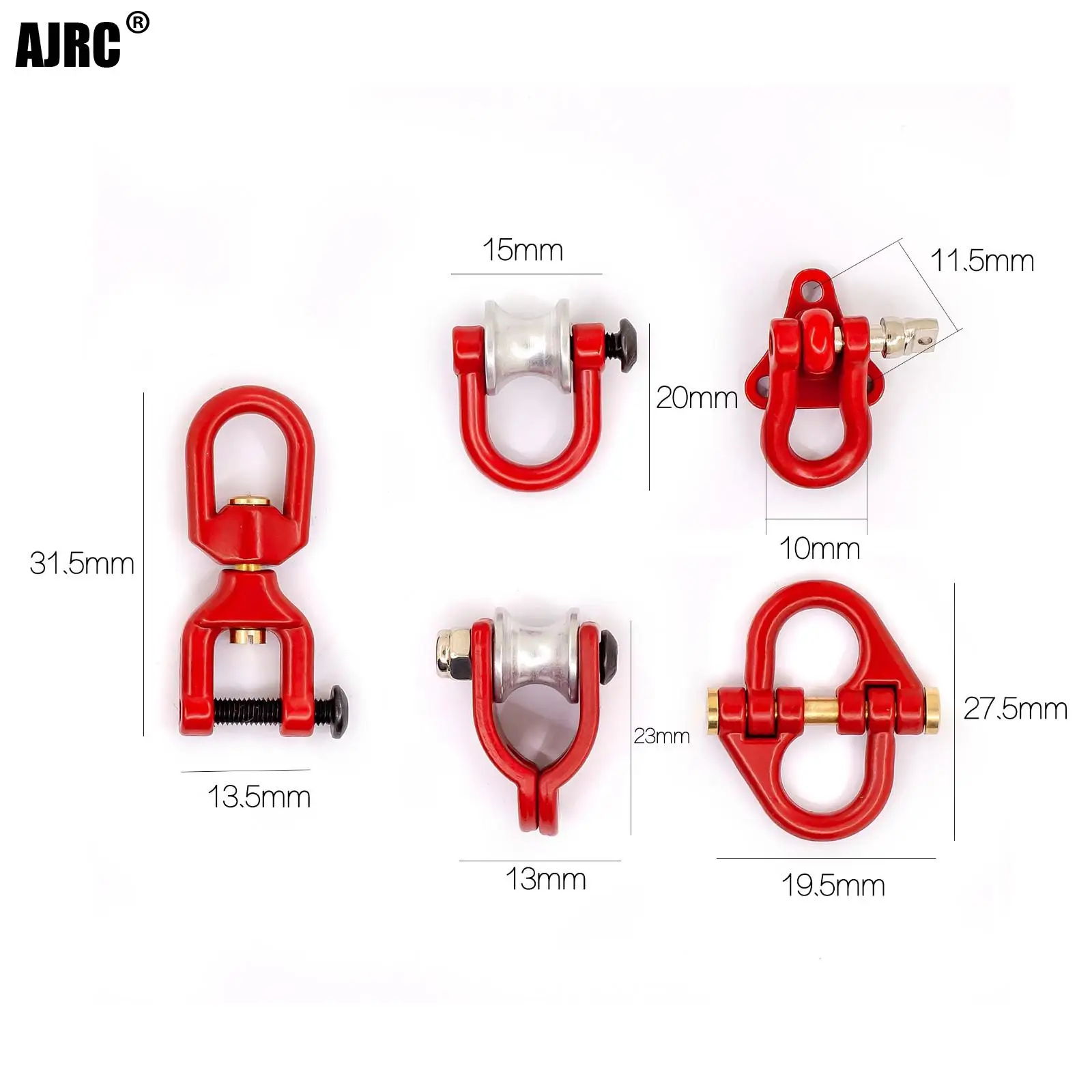 

Metal Trailer Towing Buckle Tow Shackle Hook Decorations for 1/10 RC Rock Crawler Car Axial SCX10 TRX4 D90 YIKONG D110