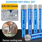 Алмазные сухие сверла с пайкой, 6810121416 мм, для резки отверстий, гранита, мрамора, керамической плитки, стекла, глаз, сушилка с открытым отверстием