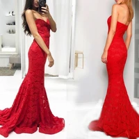 cfed 150 2022y summer new red irregular texture mermaid dress sexy strapless backless evening dress women long dress
