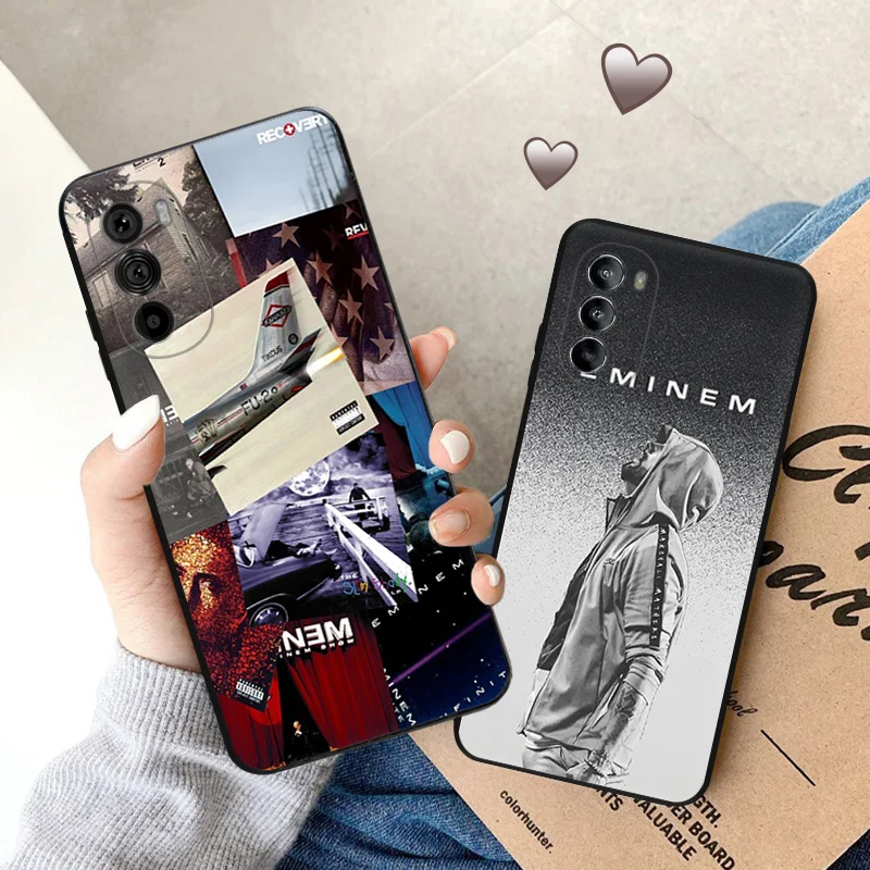 Ультратонкий черный чехол для телефона Motorola G9 Edge 20 30 40 G50 G51 G60 G71 G22 G32 G52 G72 G53 G73 Eminem RAP