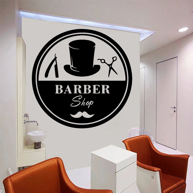 

Scissors Razor Wall Sticker Hair Salon Decal Barbershop Wall Decoration Beard Haircut Hairdressing Barber Art Mural Removable