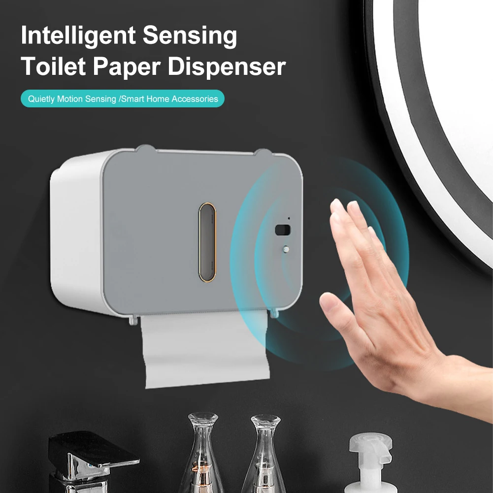 

Touchless Toilet Paper Dispenser for Bathroom Wall Mount Motion Sensor Roll Paper Towel Dispenser No Drilling USB Rechargeable
