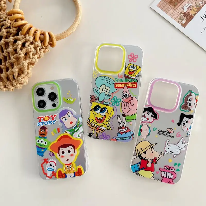 

Disney Buzz Lightyear Crayons Shinchans spongebobs cute cartoon Phone Cases For iPhone 14 13 12 11 Pro Max Back Cover
